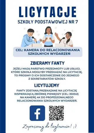 Szkoła Podstawowa nr 7 w Oleśnicy organizuje licytacje na kamerę 4K