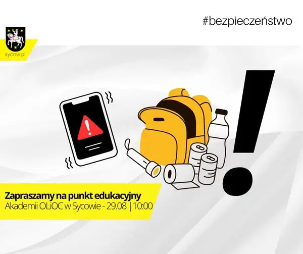 Punkt edukacyjny Akademii OLiOC w Sycowie – naucz się reagować na alarmy i skompletuj plecak ewakuacyjny