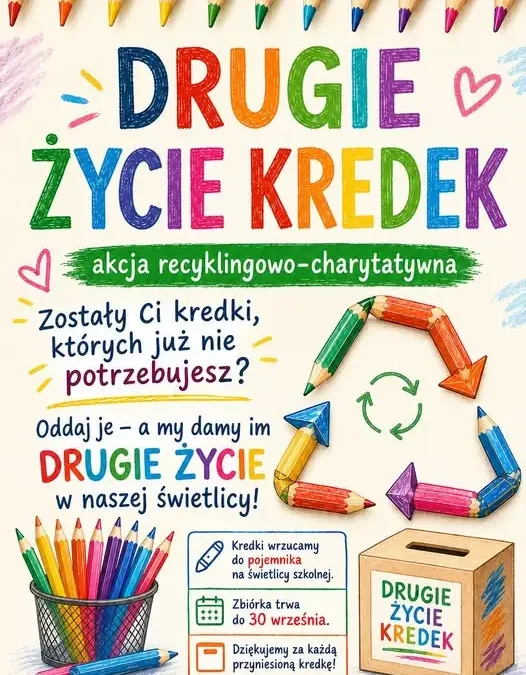 Szkolne Koło Wolontariatu zaprasza do akcji „Drugie życie kredek”