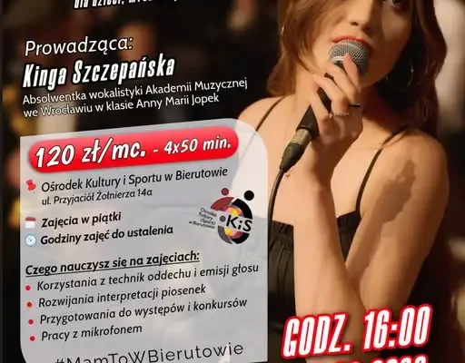 Dziś otwarte zajęcia wokalne w Bierutowie – spróbuj swoich sił ze śpiewem