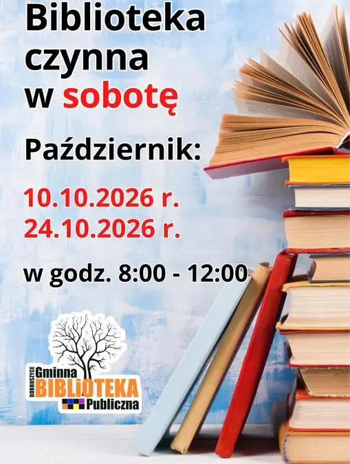 Gminna Biblioteka Publiczna w Dobroszycach otwarta w dwie październikowe soboty