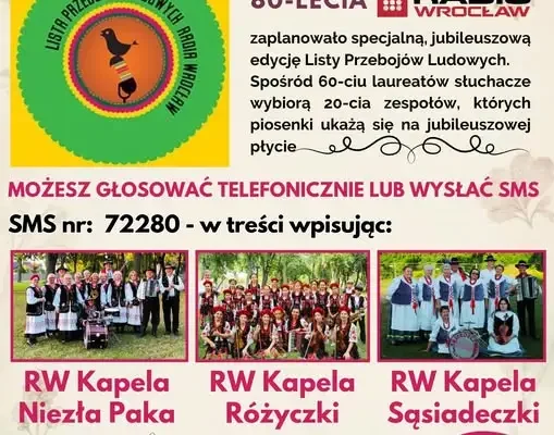 Głosuj na ludowe zespoły z gminy Dobroszyce w jubileuszowej Liście Przebojów Radia Wrocław