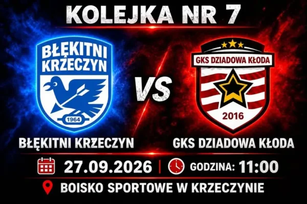 Zapowiedź 7. kolejki: GKS Dziadowa Kłoda zagra na wyjeździe z Błękitnymi Krzeczyn