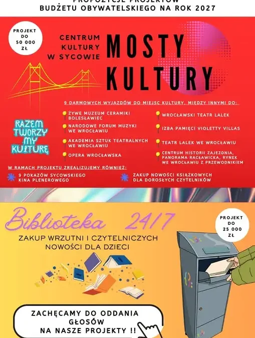 Budżet Obywatelski Syców 2027: Dwa projekty do głosowania od 1 października