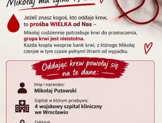 Kibice Pogoni Oleśnica apelują o oddanie krwi dla 19-letniego Mikołaja