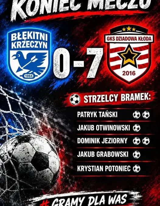 GKS Dziadowa Kłoda rozbił Błękitnych Krzeczyn 7:0 w meczu wyjazdowym