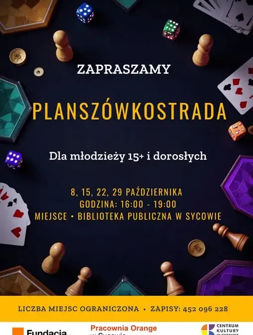 Planszówkostrada w Sycowie – cztery październikowe spotkania dla miłośników gier