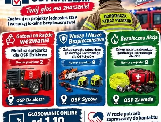 Budżet Obywatelski Gminy Syców – trwa głosowanie. Strażacy z OSP liczą na Twoje wsparcie