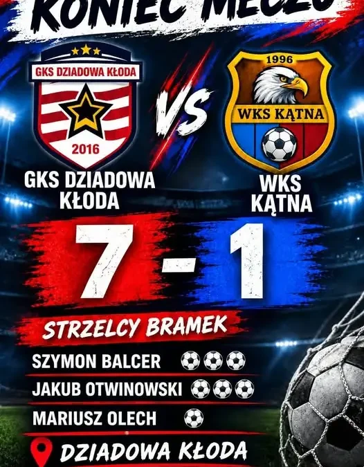 GKS Dziadowa Kłoda rozbił WKS Kątna 7:1 w festiwalu strzeleckim