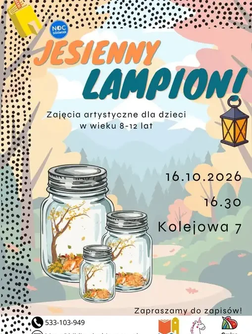 Jesienny lampion – warsztaty dla dzieci w bibliotece w Bierutowie