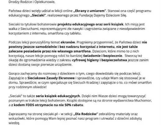 Szkoła Podstawowa nr 7 w Oleśnicy: klasa 2a w projekcie „Sieciaki.pl”