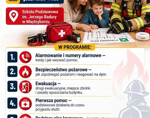 Międzybórz: rodzinne szkolenie z bezpieczeństwa pożarowego i pierwszej pomocy