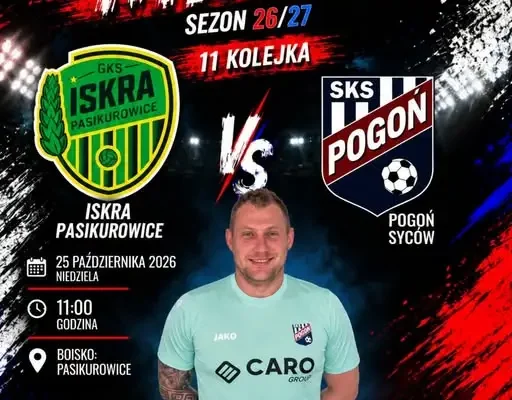 Pogoń Syców gra z Iskrą Pasikurowice w 11. kolejce