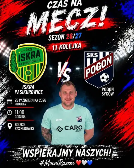 Pogoń Syców gra z Iskrą Pasikurowice w 11. kolejce