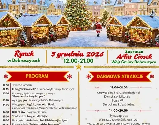 11. Dobroszycki Jarmark Bożonarodzeniowy – 5 grudnia 2026 w Dobroszycach